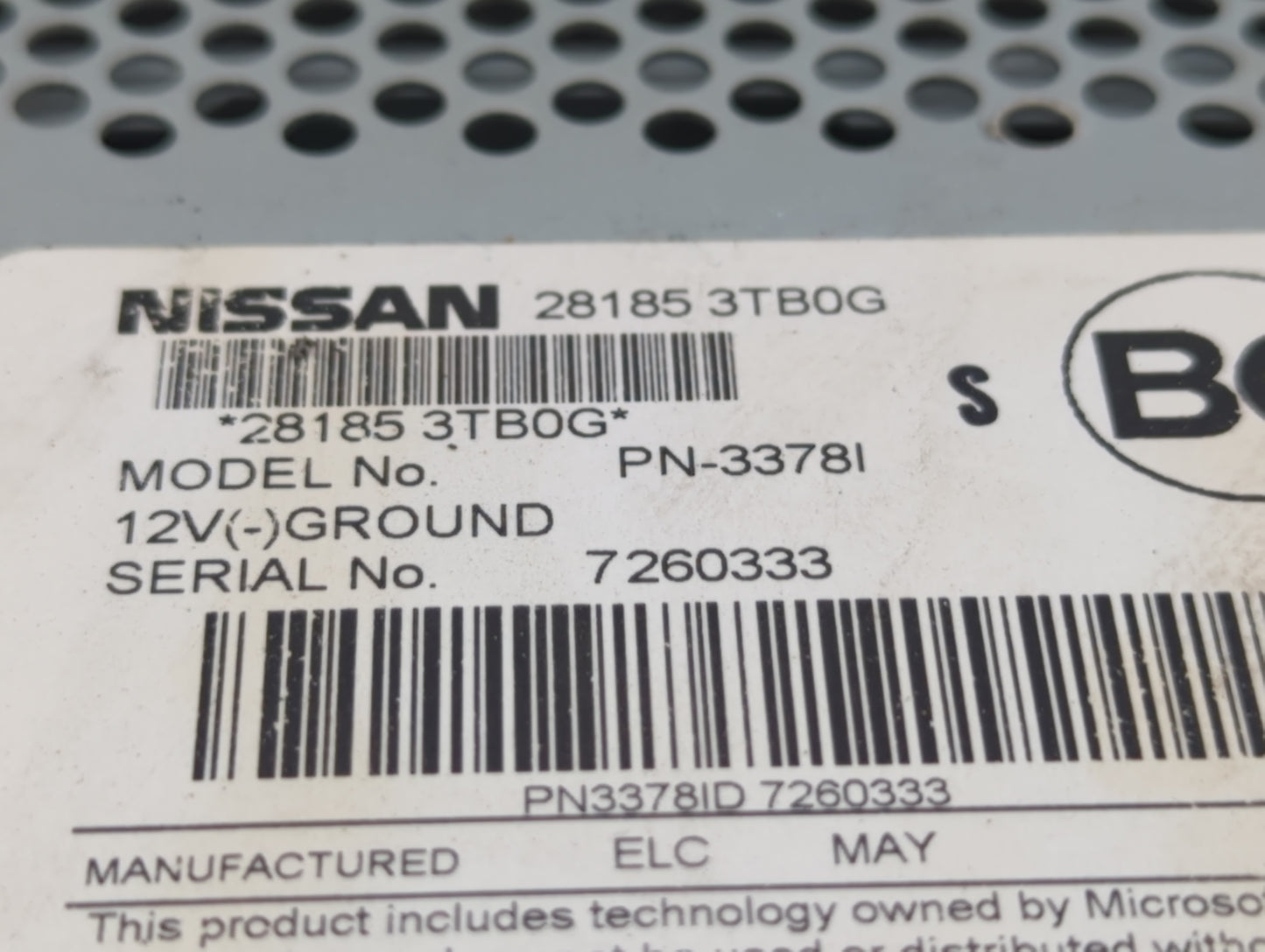 2013-2015 Nissan Altima Radio AM FM Cd Player Receiver Replacement P/N:28185 3TB0G Fits Fits 2013 2014 2015 OEM Used Auto Pa