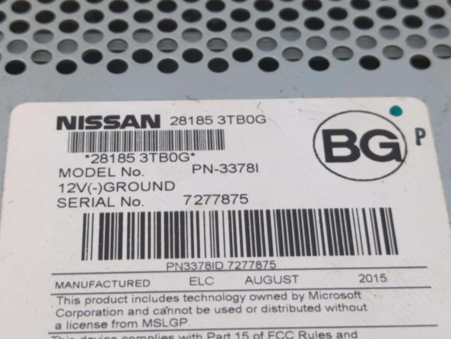 2013-2015 Nissan Altima Radio AM FM Cd Player Receiver Replacement P/N:28185 3TB0G Fits Fits 2013 2014 2015 OEM Used Auto Pa