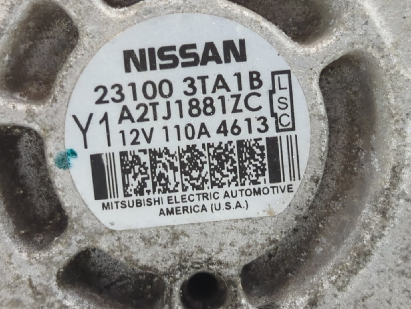 2013-2017 Nissan Altima Alternator Replacement Generator Charging Assembly Engine OEM P/N:23100 3TA1B Fits OEM Used Auto Par