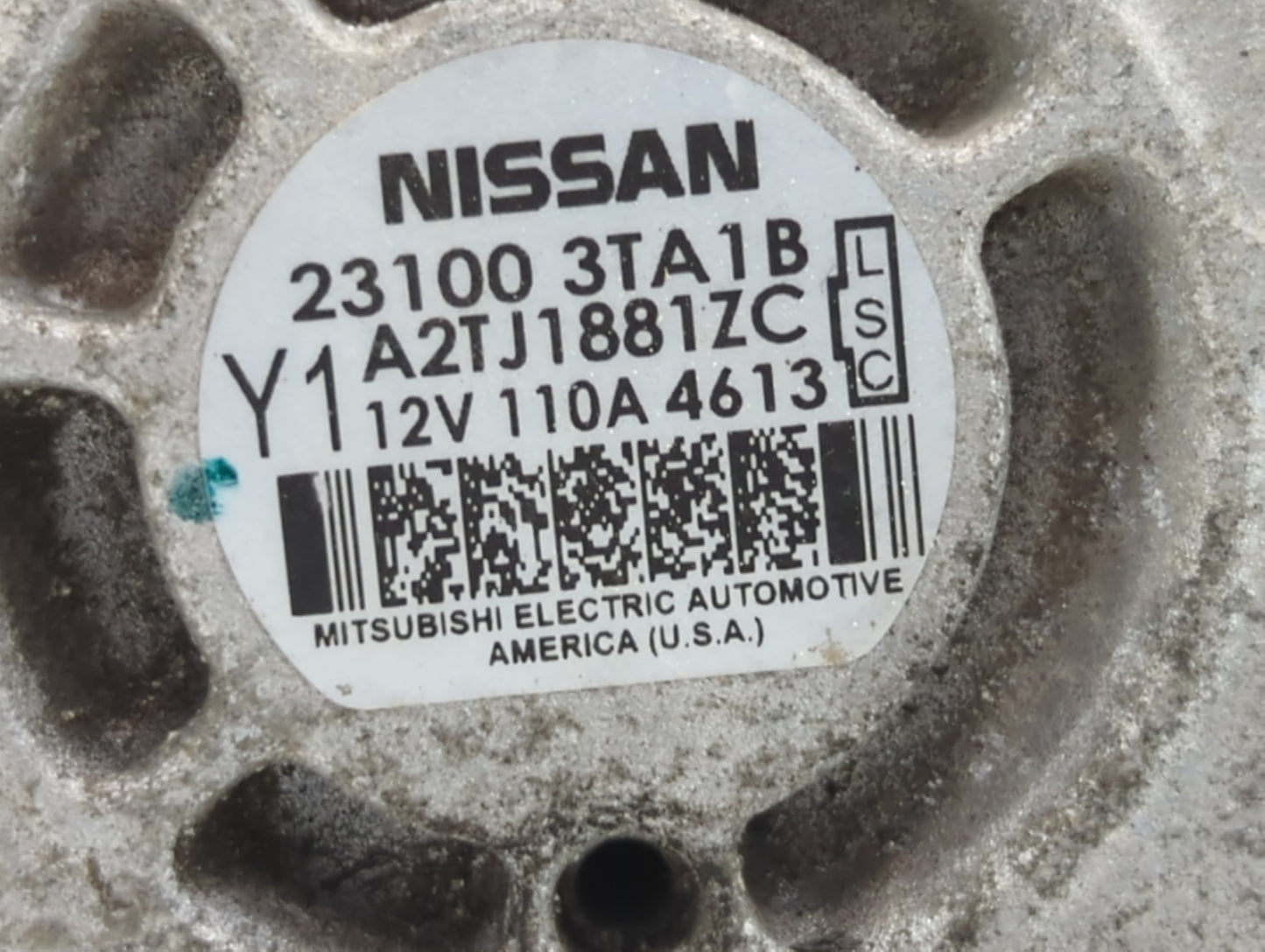 2013-2017 Nissan Altima Alternator Replacement Generator Charging Assembly Engine OEM P/N:23100 3TA1B Fits OEM Used Auto Par