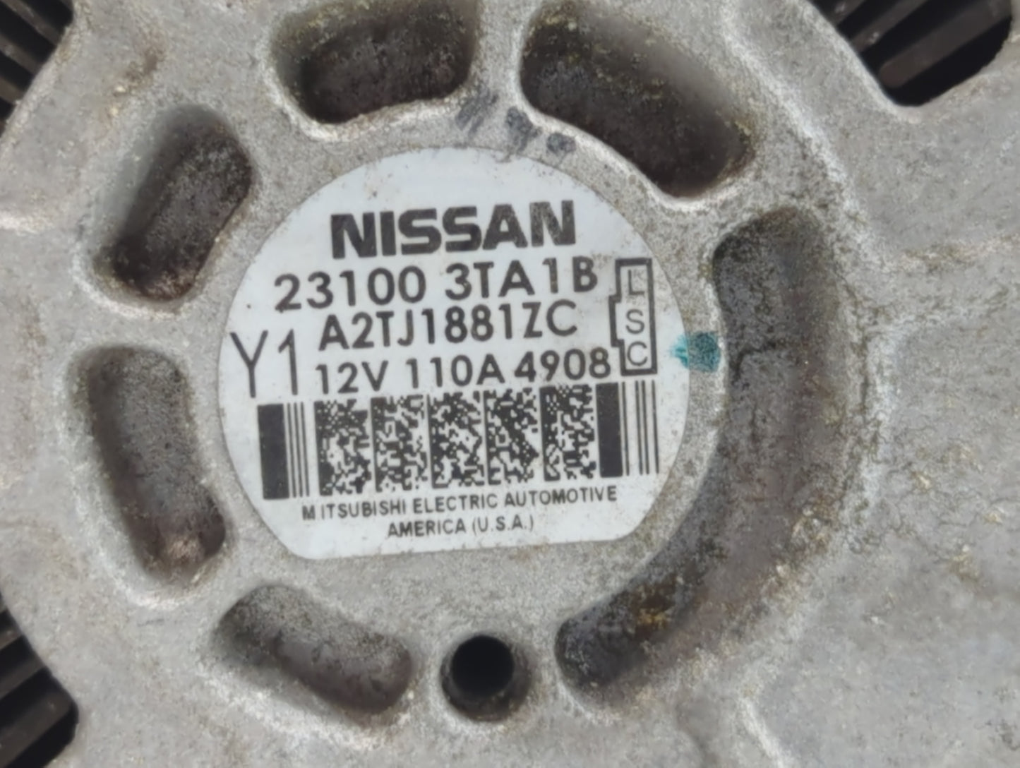 2013-2017 Nissan Altima Alternator Replacement Generator Charging Assembly Engine OEM P/N:23100 3TA1B Fits OEM Used Auto Par