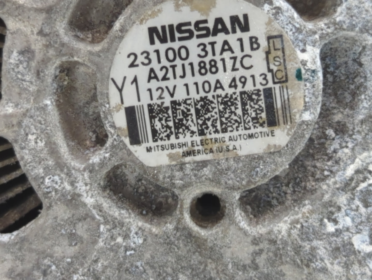 2013-2017 Nissan Altima Alternator Replacement Generator Charging Assembly Engine OEM P/N:23100 3TA1B Fits OEM Used Auto Par