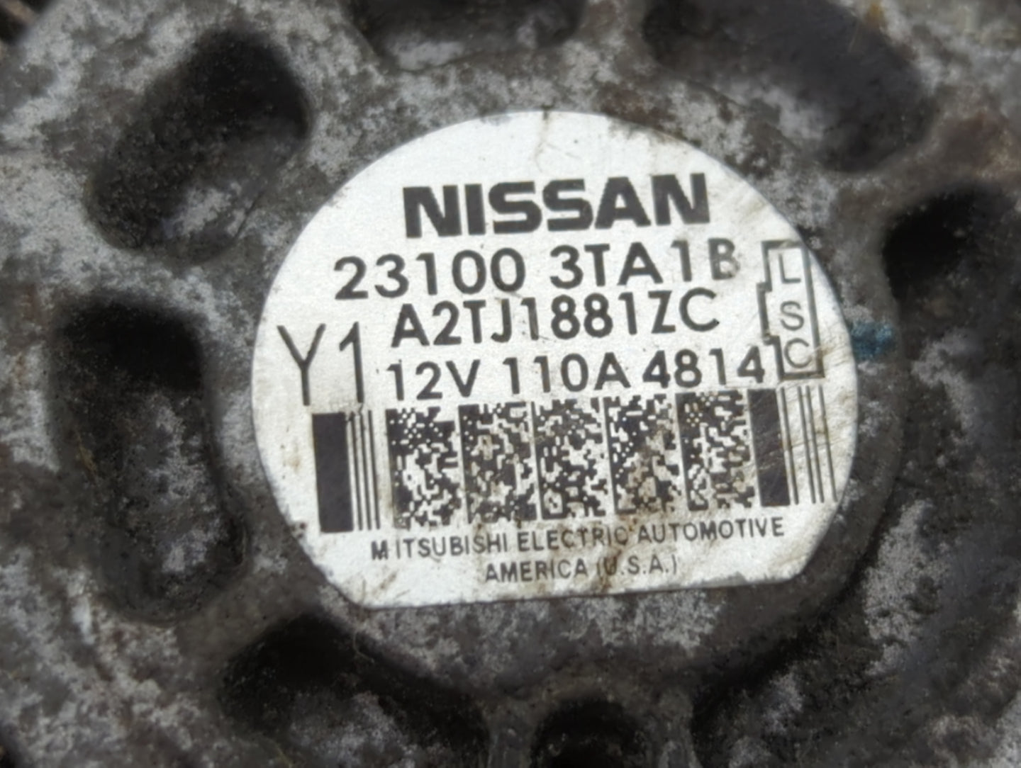 2013-2017 Nissan Altima Alternator Replacement Generator Charging Assembly Engine OEM P/N:23100 3TA1B A2TJ0791 Fits OEM Used