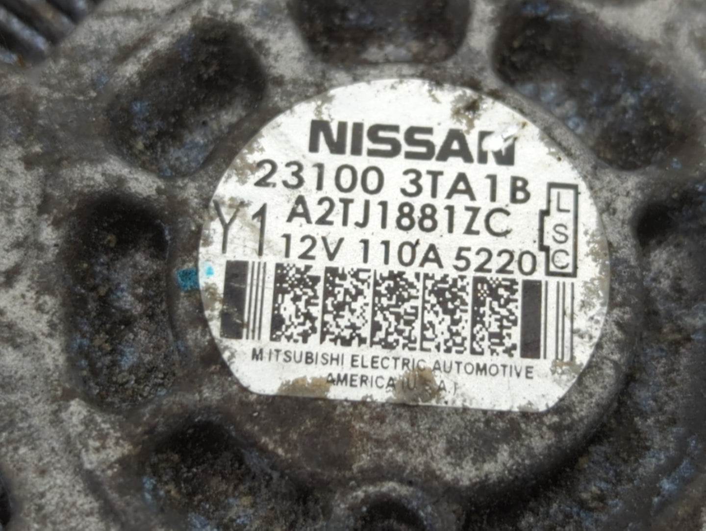 2013-2017 Nissan Altima Alternator Replacement Generator Charging Assembly Engine OEM P/N:23100 3TA1B Fits OEM Used Auto Par