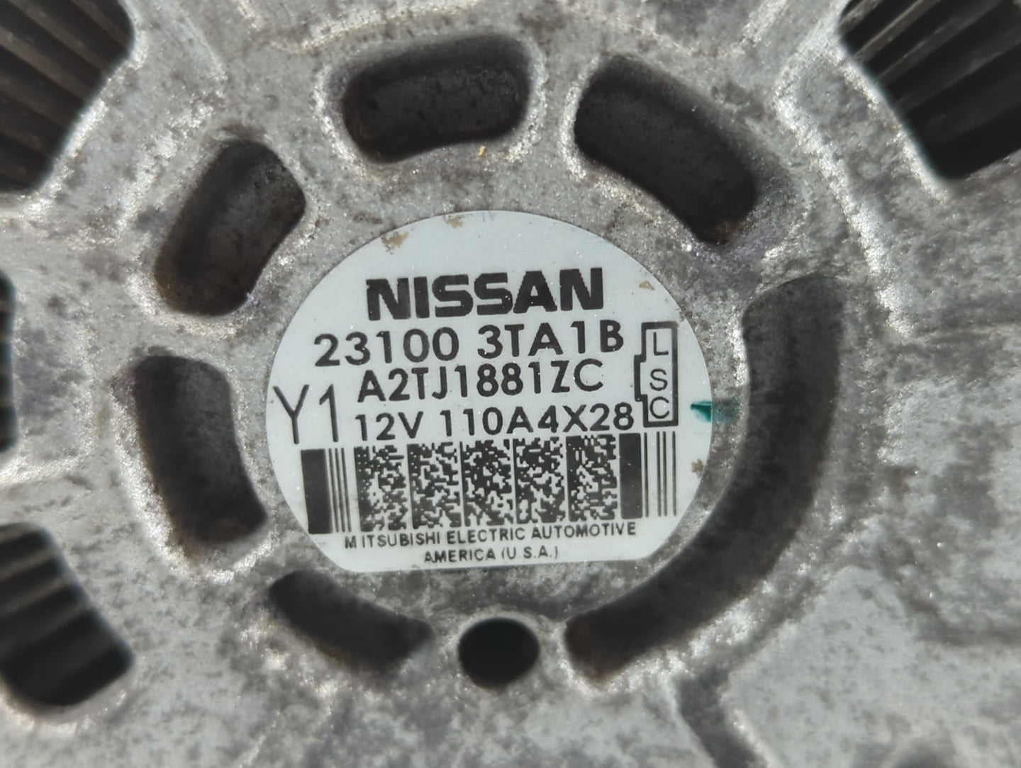 2013-2017 Nissan Altima Alternator Replacement Generator Charging Assembly Engine OEM P/N:23100 3TA1B Fits OEM Used Auto Par