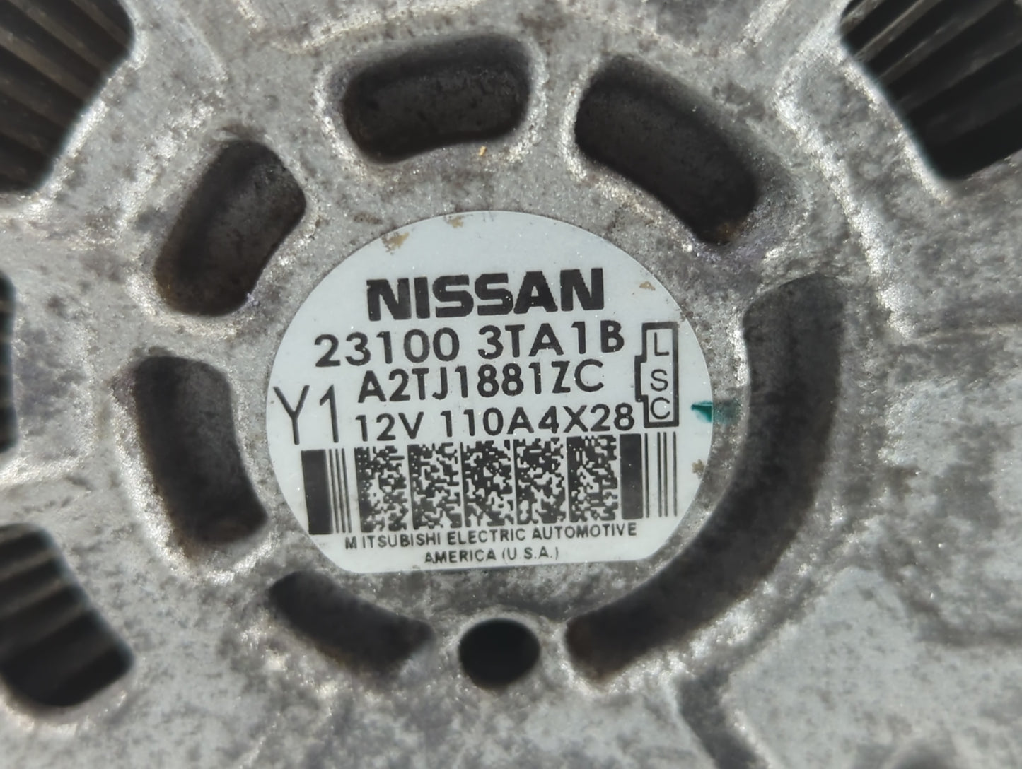 2013-2017 Nissan Altima Alternator Replacement Generator Charging Assembly Engine OEM P/N:23100 3TA1B Fits OEM Used Auto Par