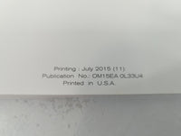 2015 Nissan Altima Owners Manual Book Guide P/N:OM15EA OL33U4 OEM Used Auto Parts - Oemusedautoparts1.com