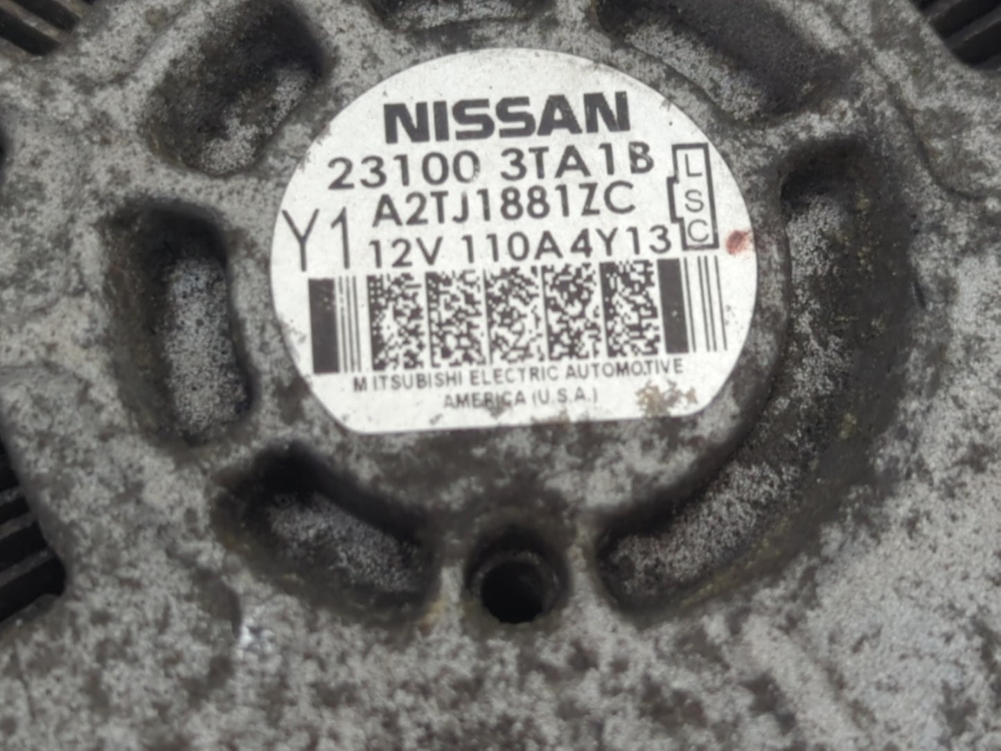 2013-2017 Nissan Altima Alternator Replacement Generator Charging Assembly Engine OEM P/N:23100 3TA1B Fits OEM Used Auto Par