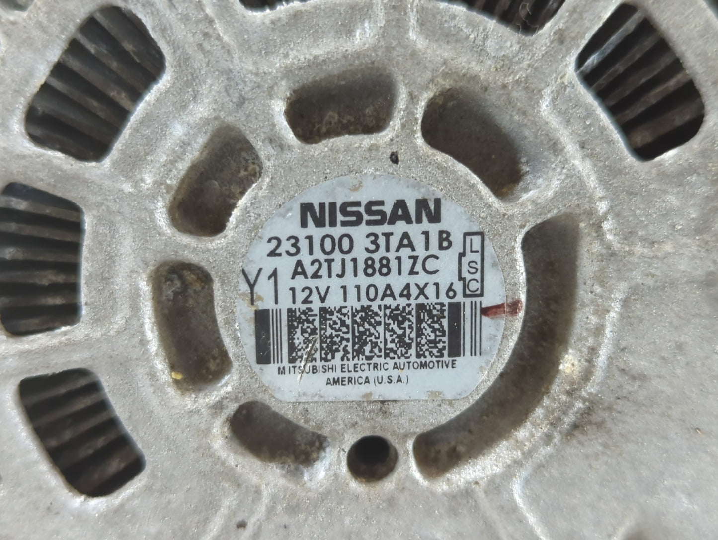 2013-2017 Nissan Altima Alternator Replacement Generator Charging Assembly Engine OEM P/N:23100 3TA1B Fits OEM Used Auto Par