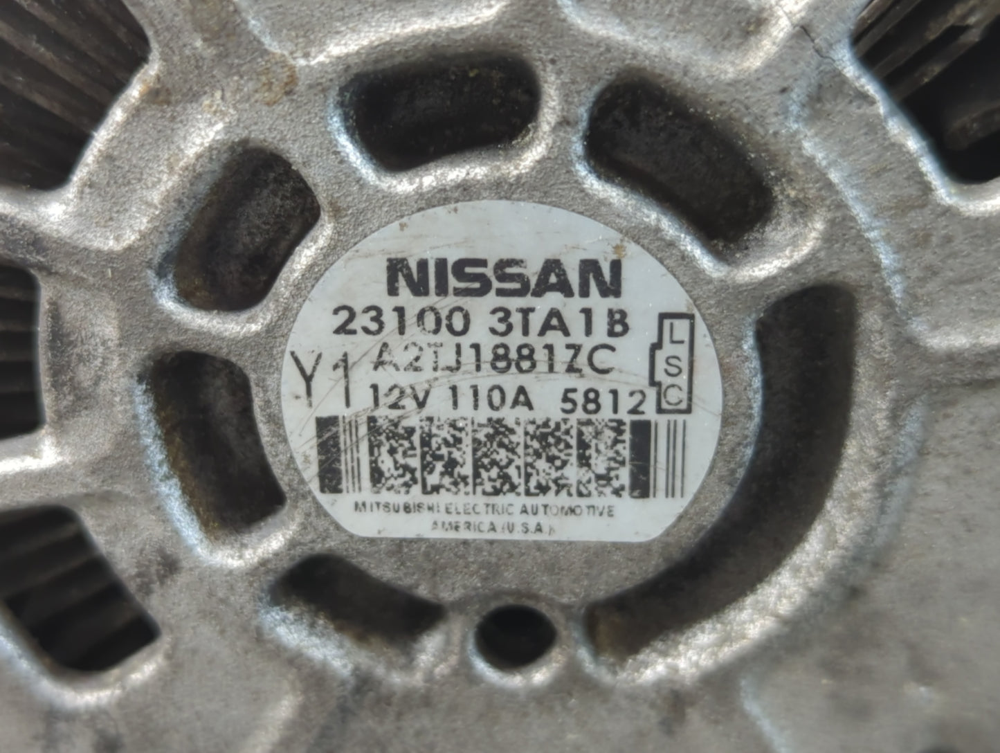 2013-2017 Nissan Altima Alternator Replacement Generator Charging Assembly Engine OEM P/N:23100 3TA1B Fits OEM Used Auto Par