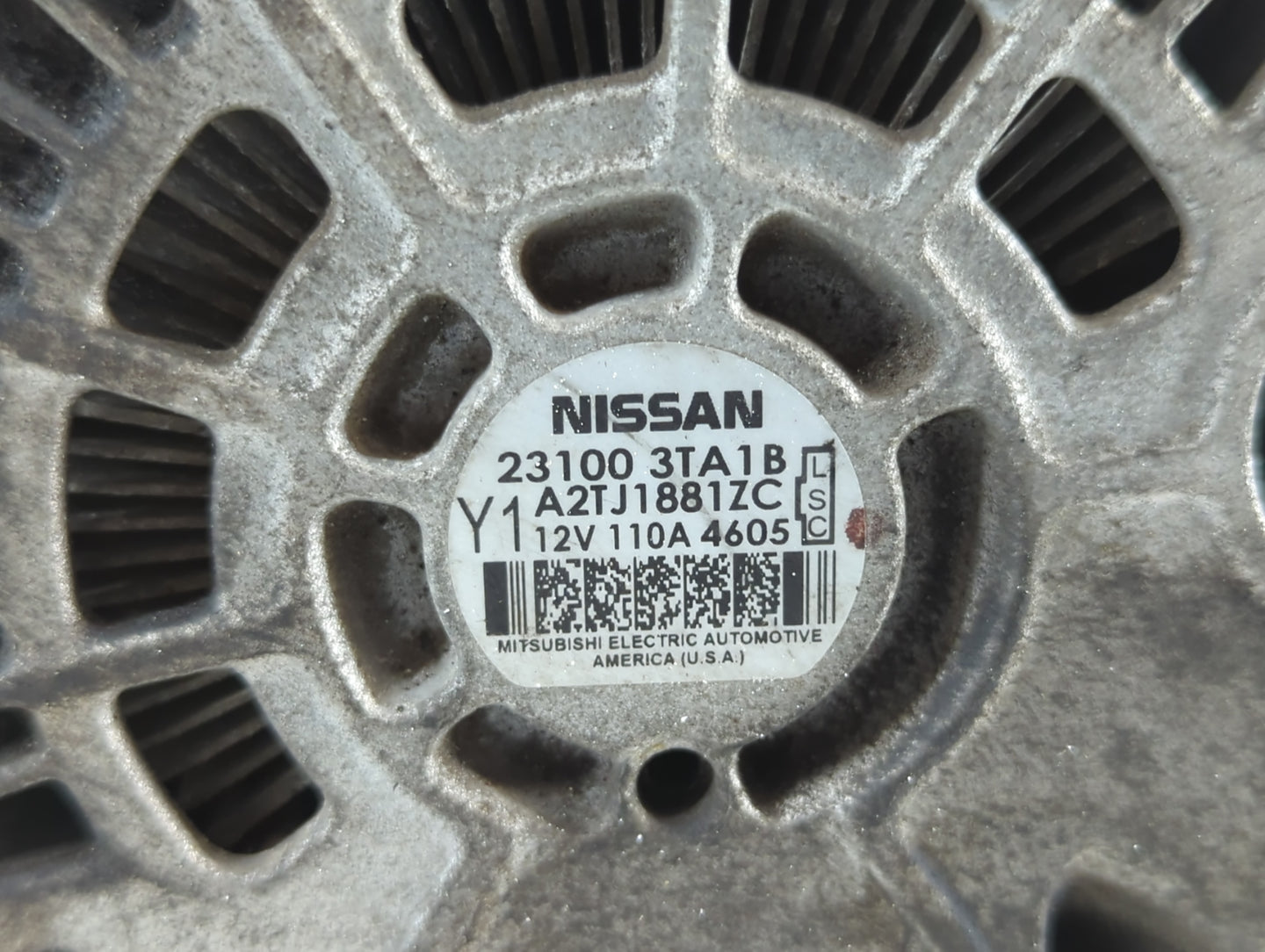 2013-2017 Nissan Altima Alternator Replacement Generator Charging Assembly Engine OEM P/N:23100 3TA1B Fits OEM Used Auto Par