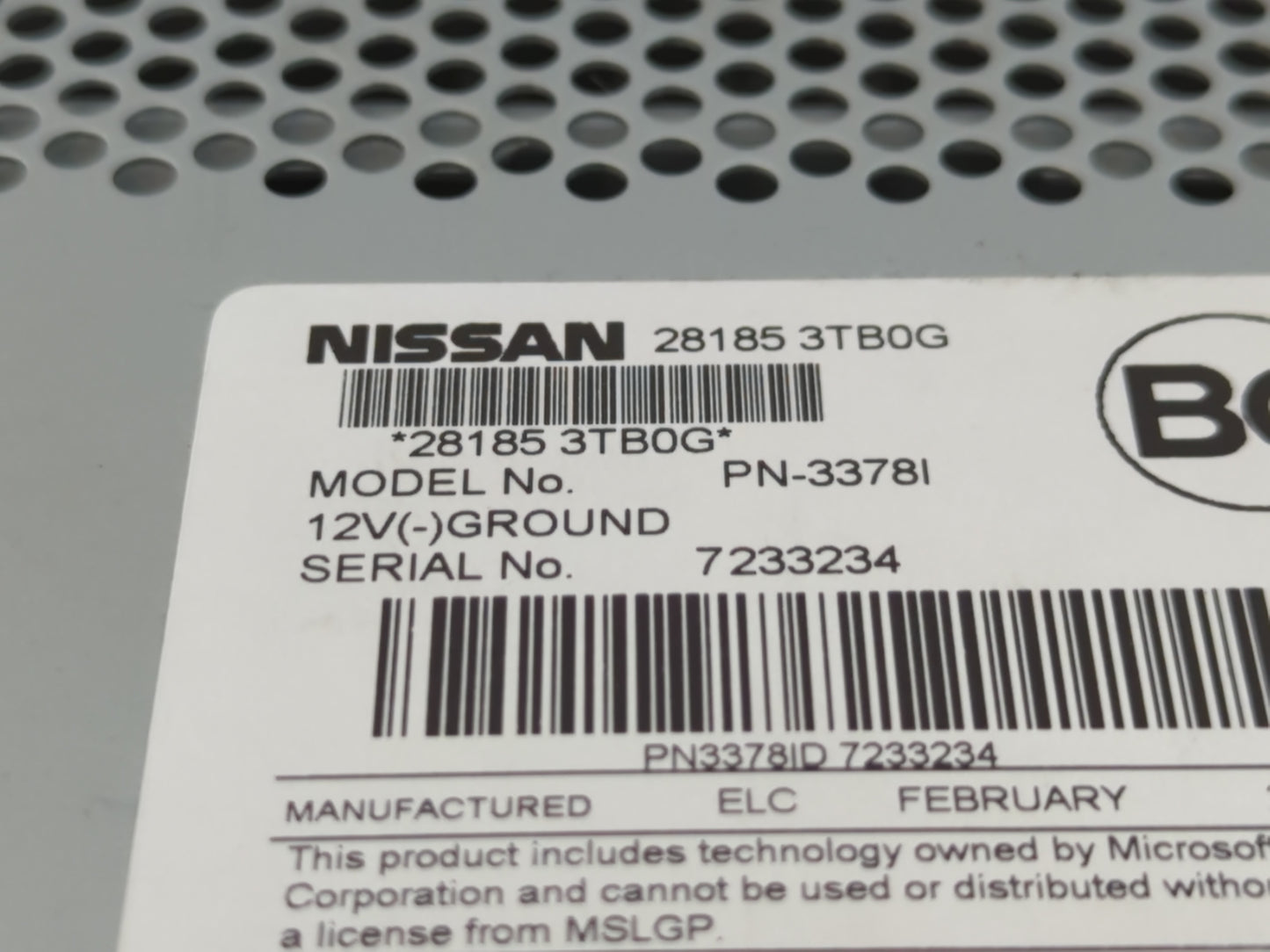 2013-2015 Nissan Altima Radio AM FM Cd Player Receiver Replacement P/N:28185 3TB0G Fits Fits 2013 2014 2015 OEM Used Auto Pa