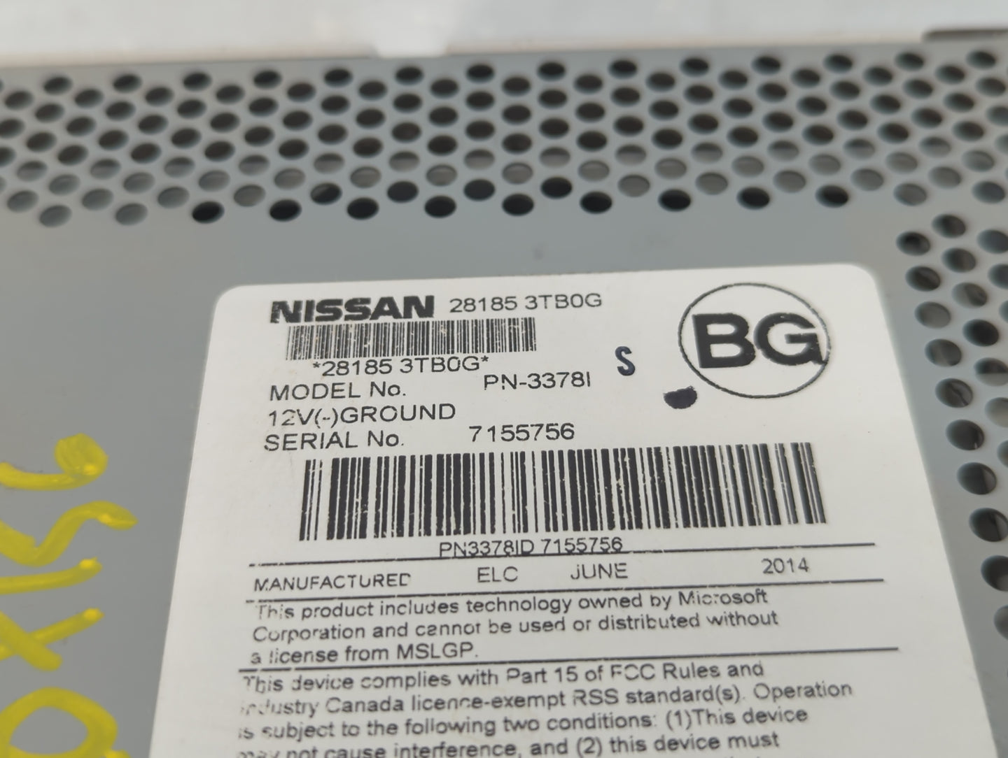 2013-2015 Nissan Altima Radio AM FM Cd Player Receiver Replacement P/N:28185 3TB0G Fits Fits 2013 2014 2015 OEM Used Auto Pa