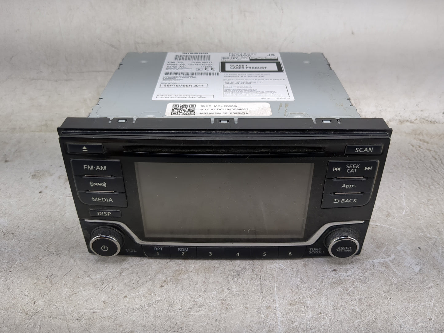 2015-2016 Nissan Frontier Radio AM FM Cd Player Receiver Replacement P/N:281859BK1A 281859BHOA, CQ-FN94E7GX Fits Fits 2015 2