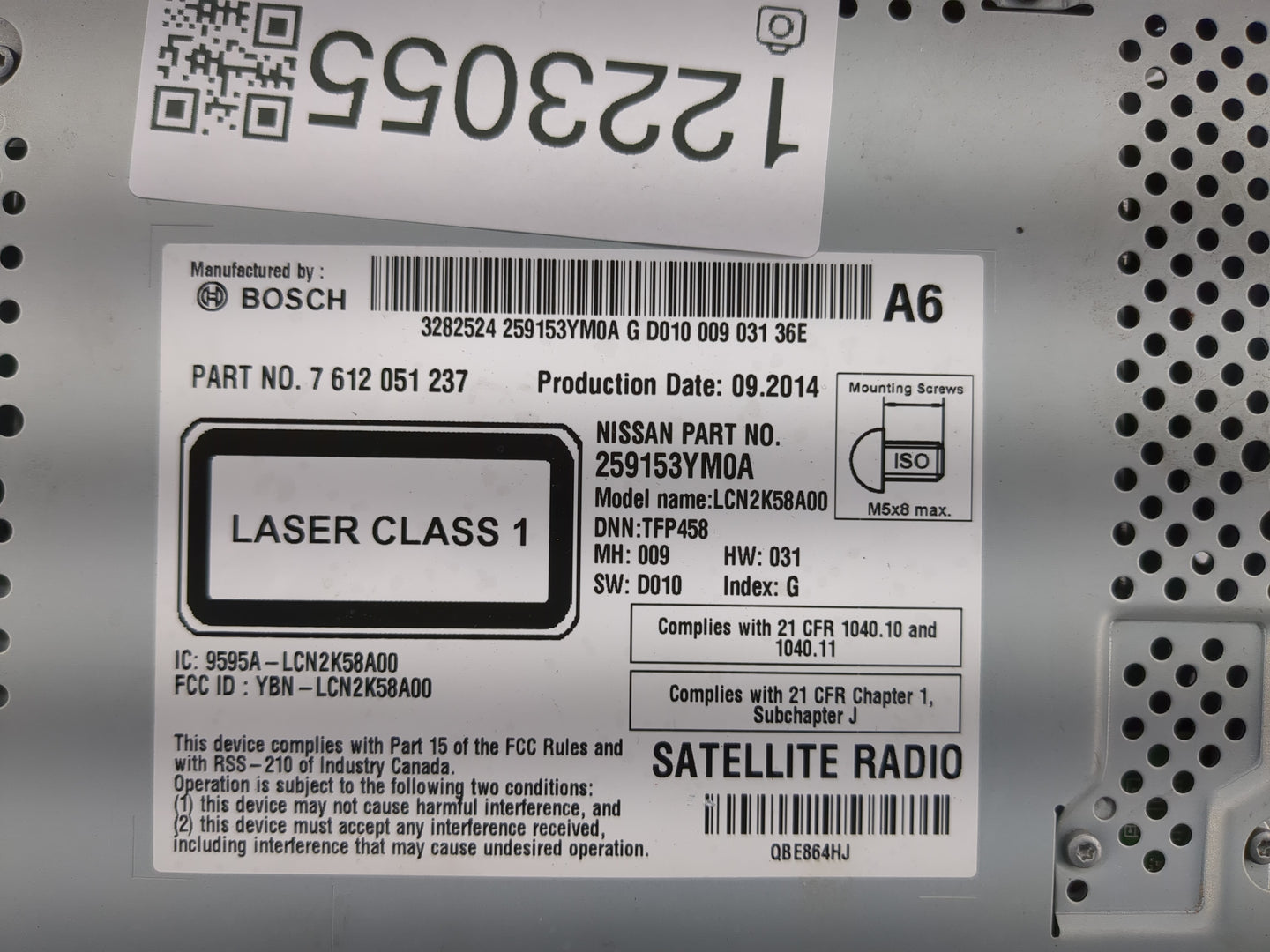 2015 Nissan Juke Radio AM FM Cd Player Receiver Replacement P/N:259153YM0A Fits OEM Used Auto Parts - Oemusedautoparts1.com