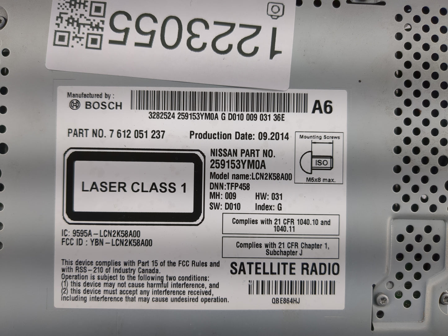 2015 Nissan Juke Radio AM FM Cd Player Receiver Replacement P/N:259153YM0A Fits OEM Used Auto Parts - Oemusedautoparts1.com