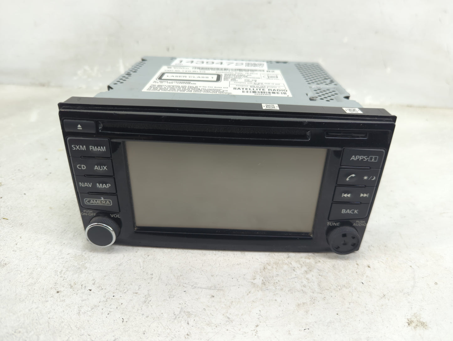 2015 Nissan Juke Radio AM FM Cd Player Receiver Replacement P/N:259154DP0A 7 612 051 313 Fits OEM Used Auto Parts - Oemuseda