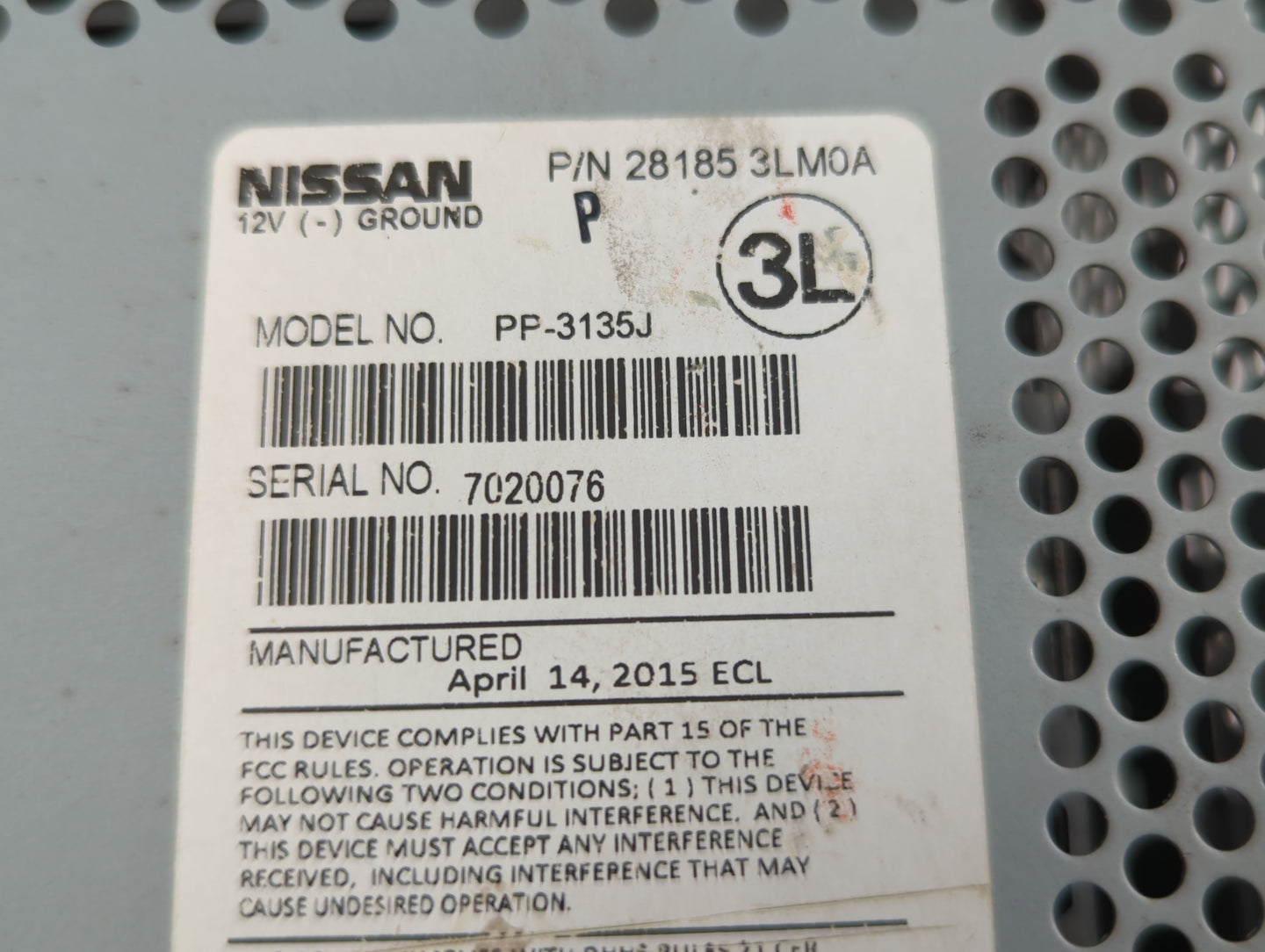 2014-2016 Nissan Nv200 Radio AM FM Cd Player Receiver Replacement P/N:28185 3LM0A Fits Fits 2010 2011 2012 2014 2015 2016 OE