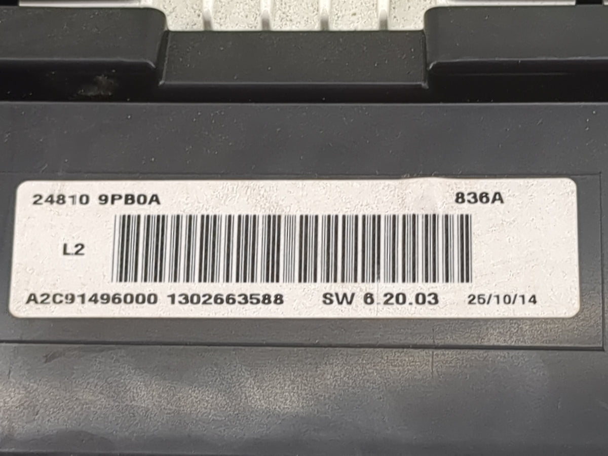 2015 Nissan Pathfinder Instrument Cluster Speedometer Gauges P/N:24810 9PB0A A2C91496000, A2C53410957 Miles: Fits OEM Used A