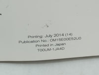2015 Nissan Quest Owners Manual Book Guide OEM Used Auto Parts - Oemusedautoparts1.com