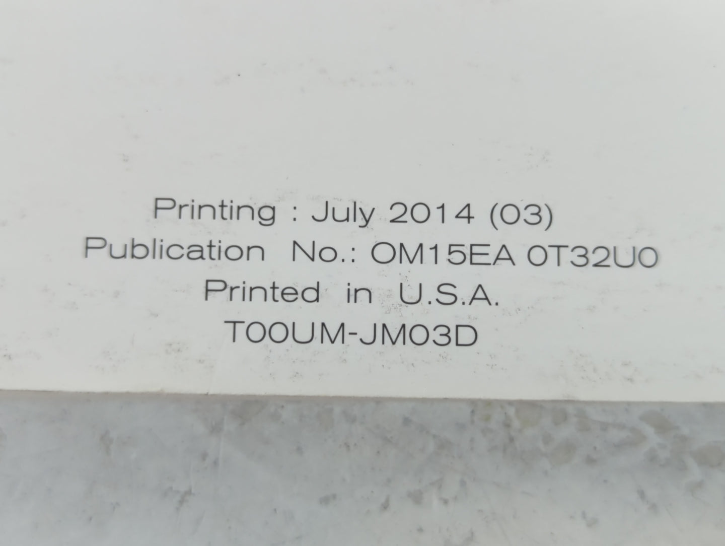 2015 Nissan Rogue Owners Manual Book Guide P/N:OM15EA 0T32U0 OEM Used Auto Parts - Oemusedautoparts1.com