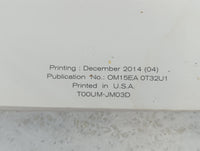 2015 Nissan Rogue Owners Manual Book Guide P/N:OM15EA 0T32U1 OEM Used Auto Parts - Oemusedautoparts1.com