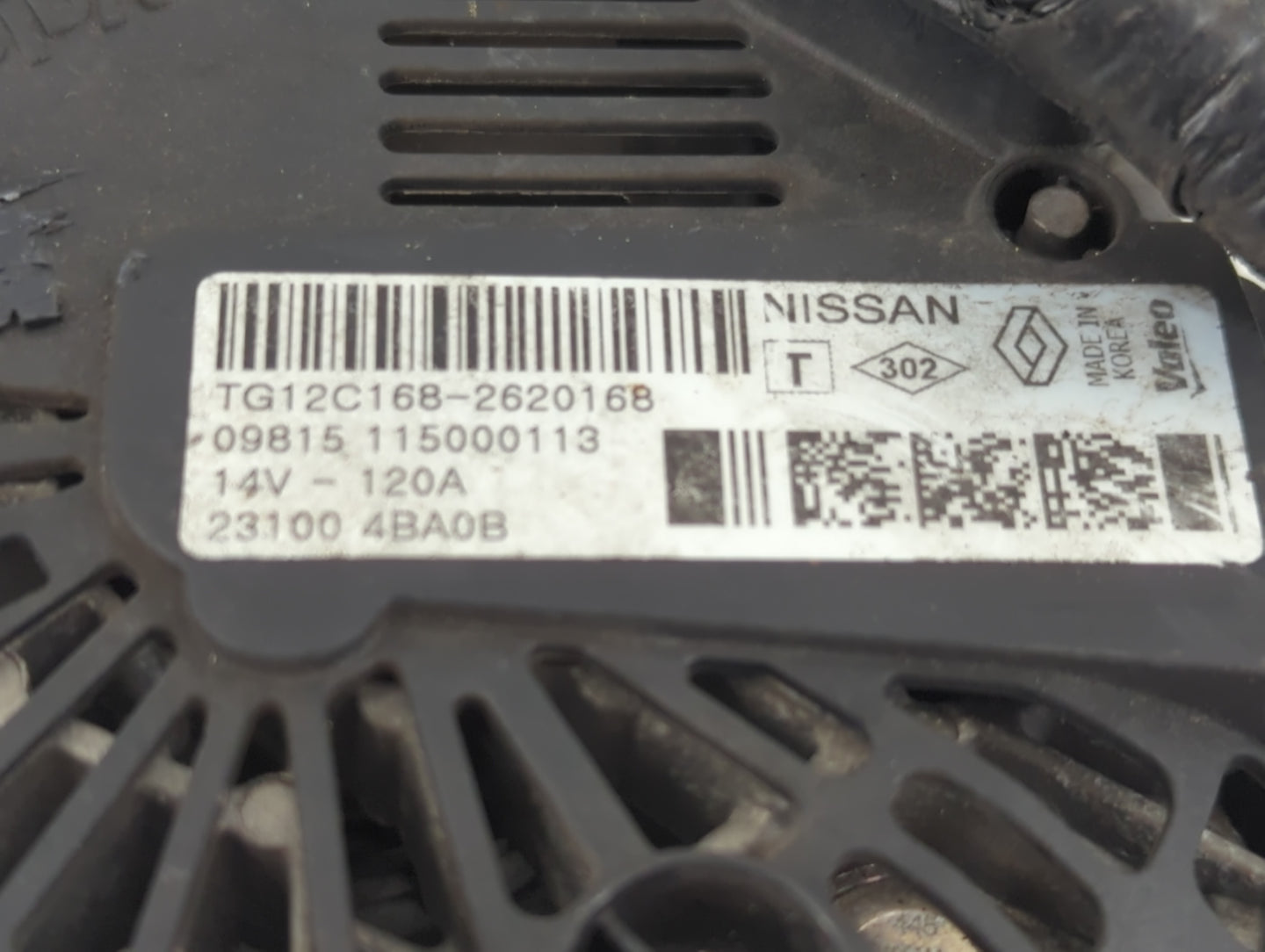 2014-2020 Nissan Rogue Alternator Replacement Generator Charging Assembly Engine OEM P/N:23100 4BA0B Fits OEM Used Auto Part