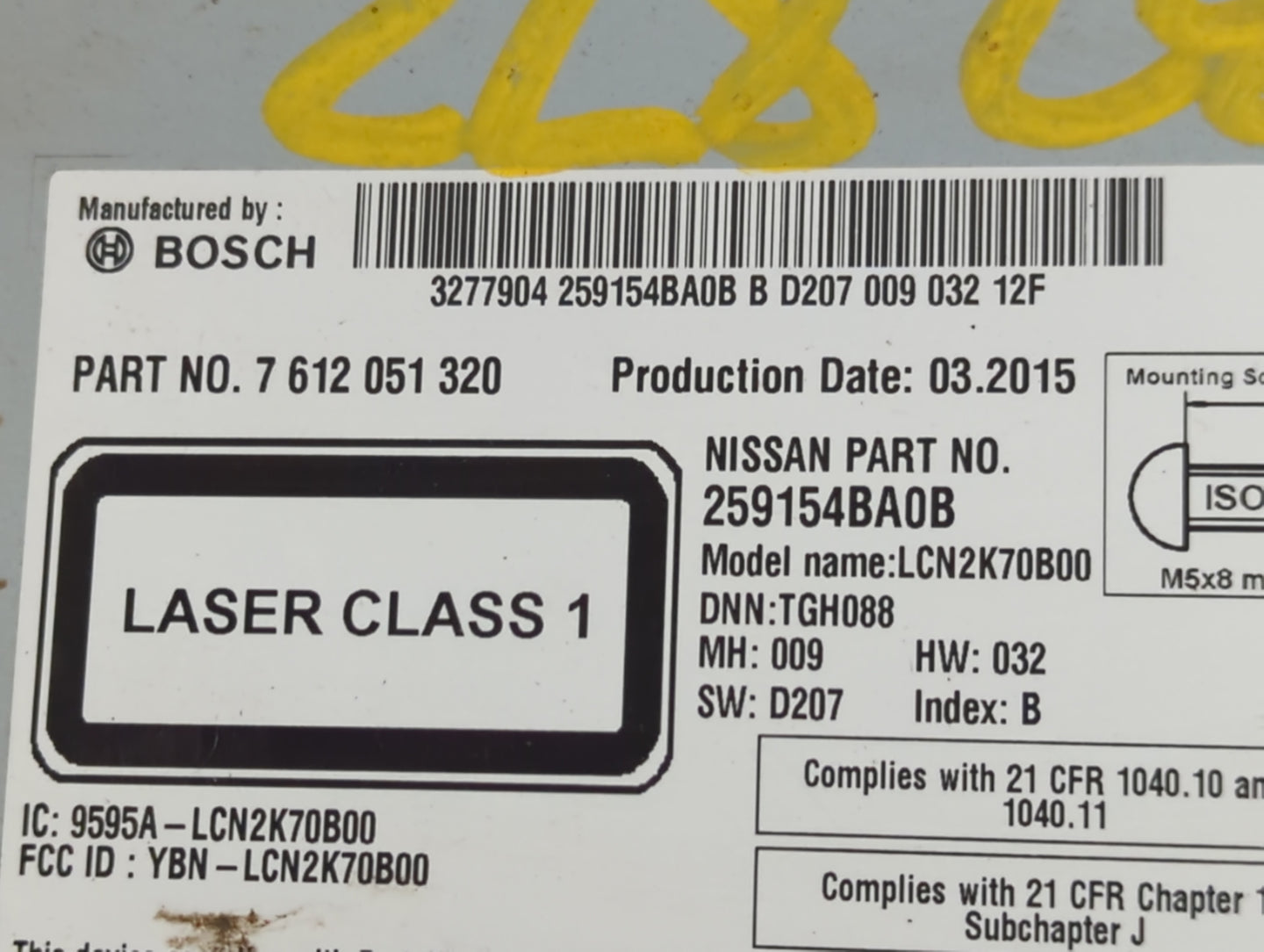 2014-2016 Nissan Rogue Radio AM FM Cd Player Receiver Replacement P/N:259154BA0B 7 612 051 320 Fits Fits 2014 2015 2016 OEM 