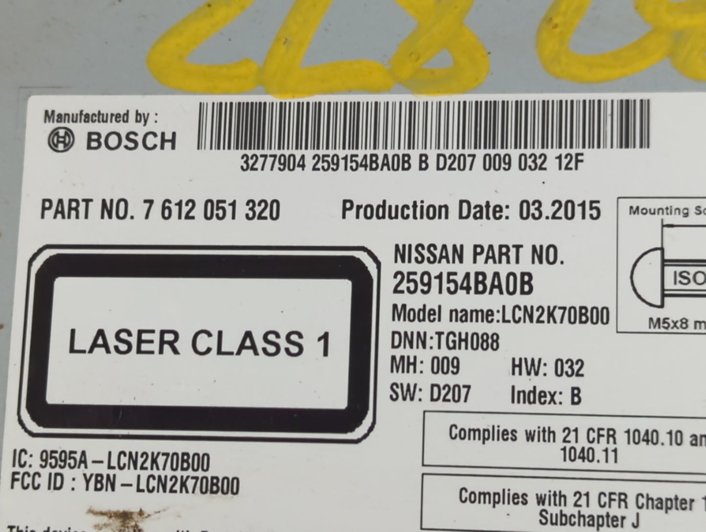 2014-2016 Nissan Rogue Radio AM FM Cd Player Receiver Replacement P/N:259154BA0B 7 612 051 320 Fits Fits 2014 2015 2016 OEM 