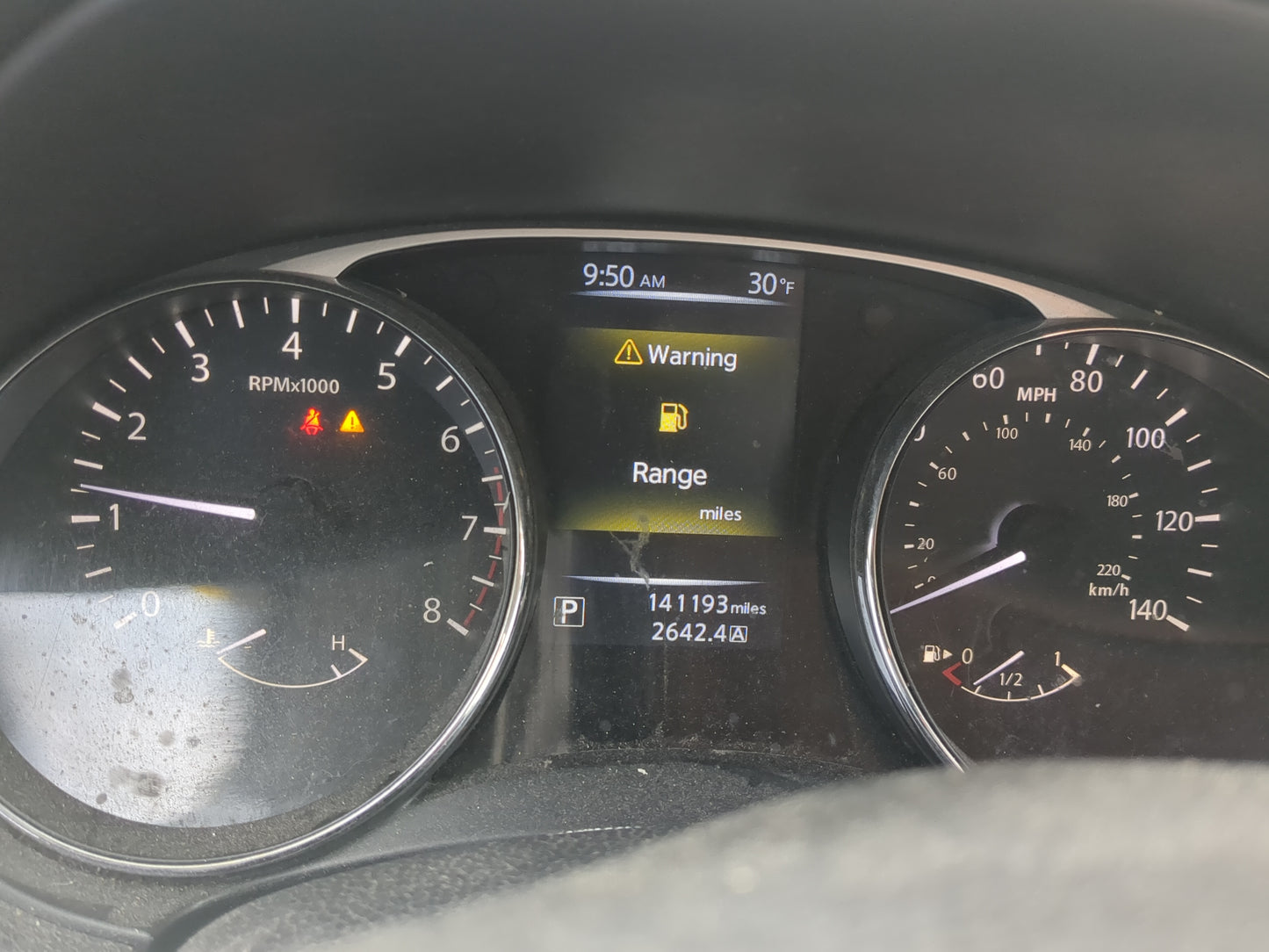 2014-2015 Nissan Rogue Instrument Cluster Speedometer Gauges Miles:141K Fits Fits 2014 2015 OEM Used Auto Parts - Oemusedaut