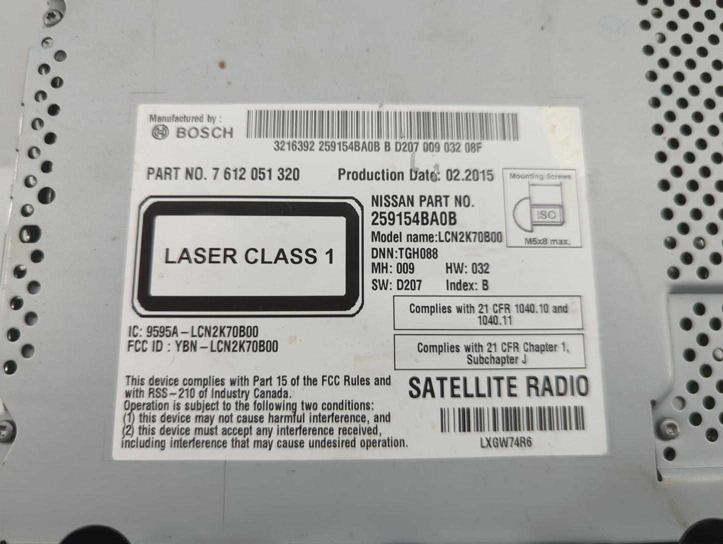 2014-2016 Nissan Rogue Radio AM FM Cd Player Receiver Replacement P/N:259154BA0B 7 612 051 320 Fits Fits 2014 2015 2016 OEM 