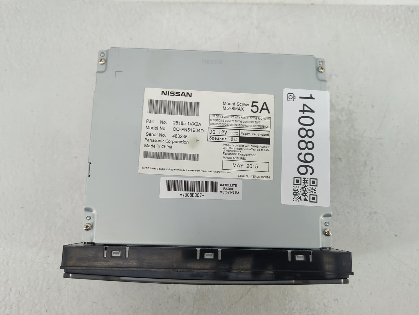 2012-2015 Nissan Rogue Radio AM FM Cd Player Receiver Replacement P/N:28185 1VX2A Fits Fits 2012 2013 2014 2015 OEM Used Aut