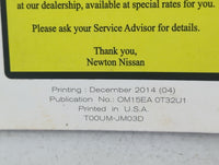 2015 Nissan Rogue Owners Manual Book Guide P/N:0M15EA 0T32U1 OEM Used Auto Parts - Oemusedautoparts1.com