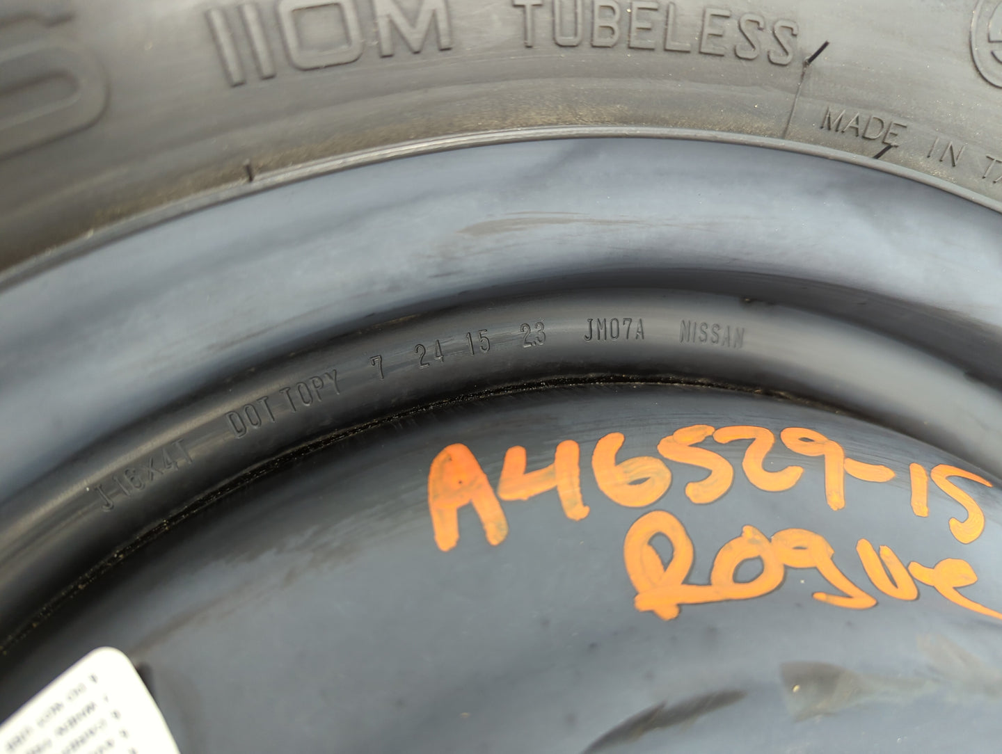 Nissan Rogue Spare Donut Tire Wheel Rim Oem - Oemusedautoparts1.com