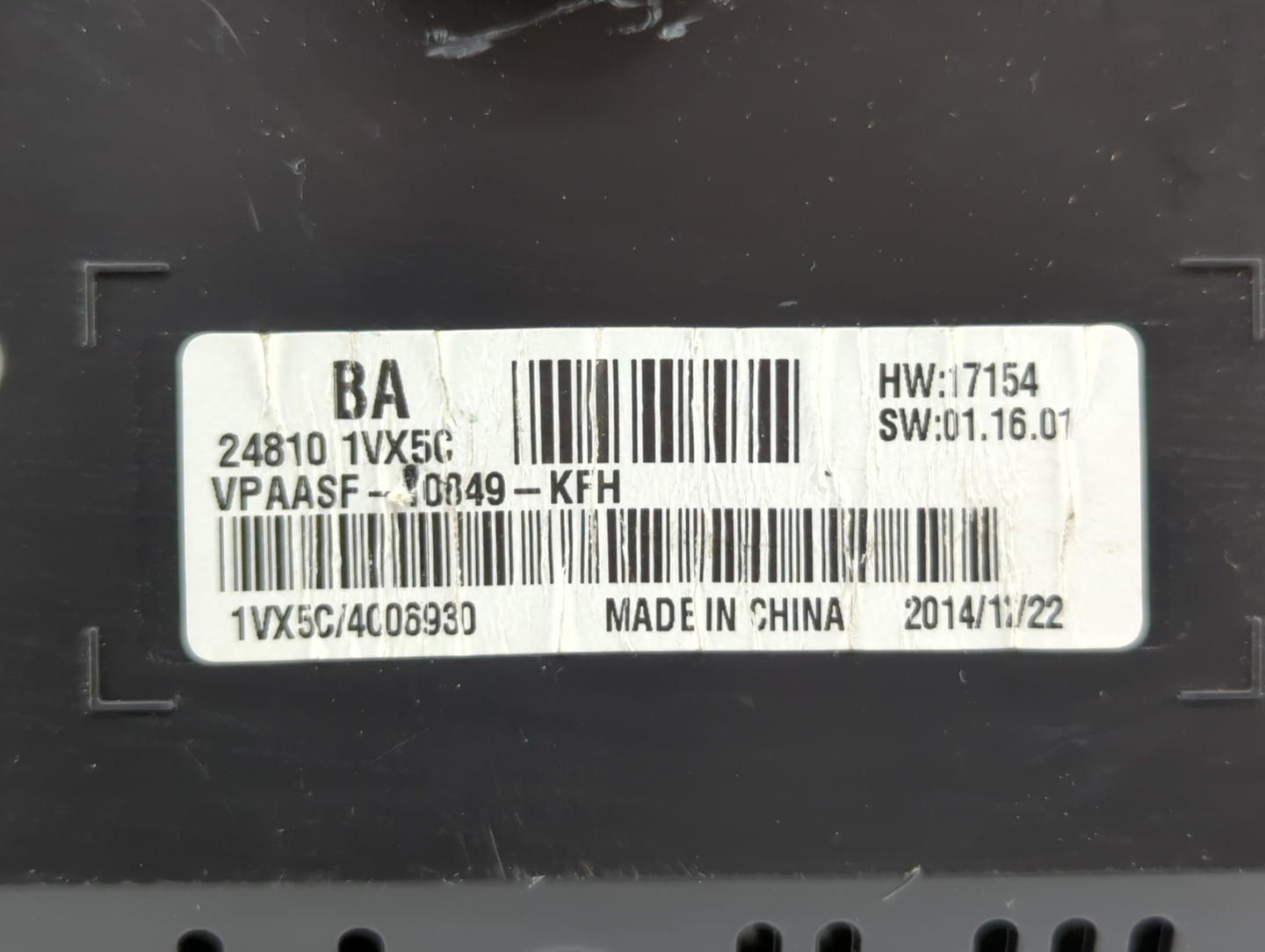 2015 Nissan Rogue Select Instrument Cluster Speedometer Gauges P/N:24810 1VX0A 24810 1VX5C, 24810 1VX5A Fits Fits 2012 2013 