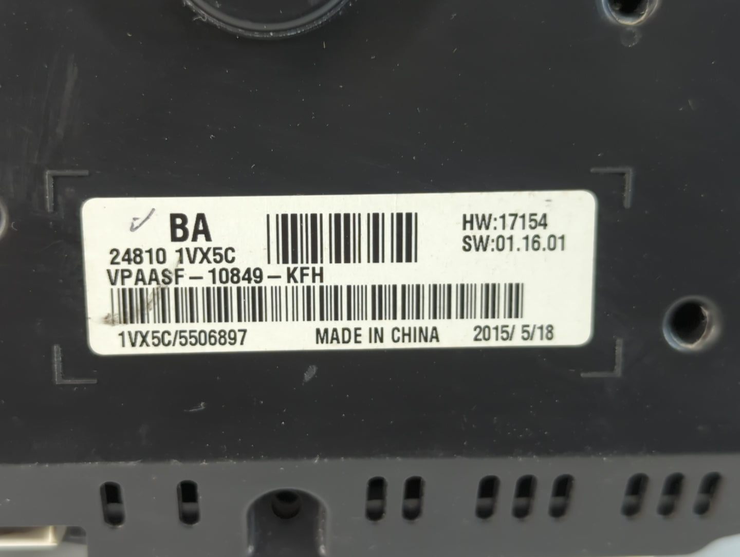 2015 Nissan Rogue Select Instrument Cluster Speedometer Gauges P/N:VPAASF-10849-KFH 24810-1VX5C Fits Fits 2012 2013 2014 OEM