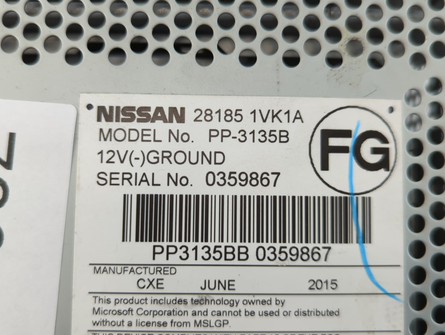 2015 Nissan Rogue Select Radio AM FM Cd Player Receiver Replacement P/N:28185 1VK1A Fits Fits 2011 2012 2013 2014 OEM Used A