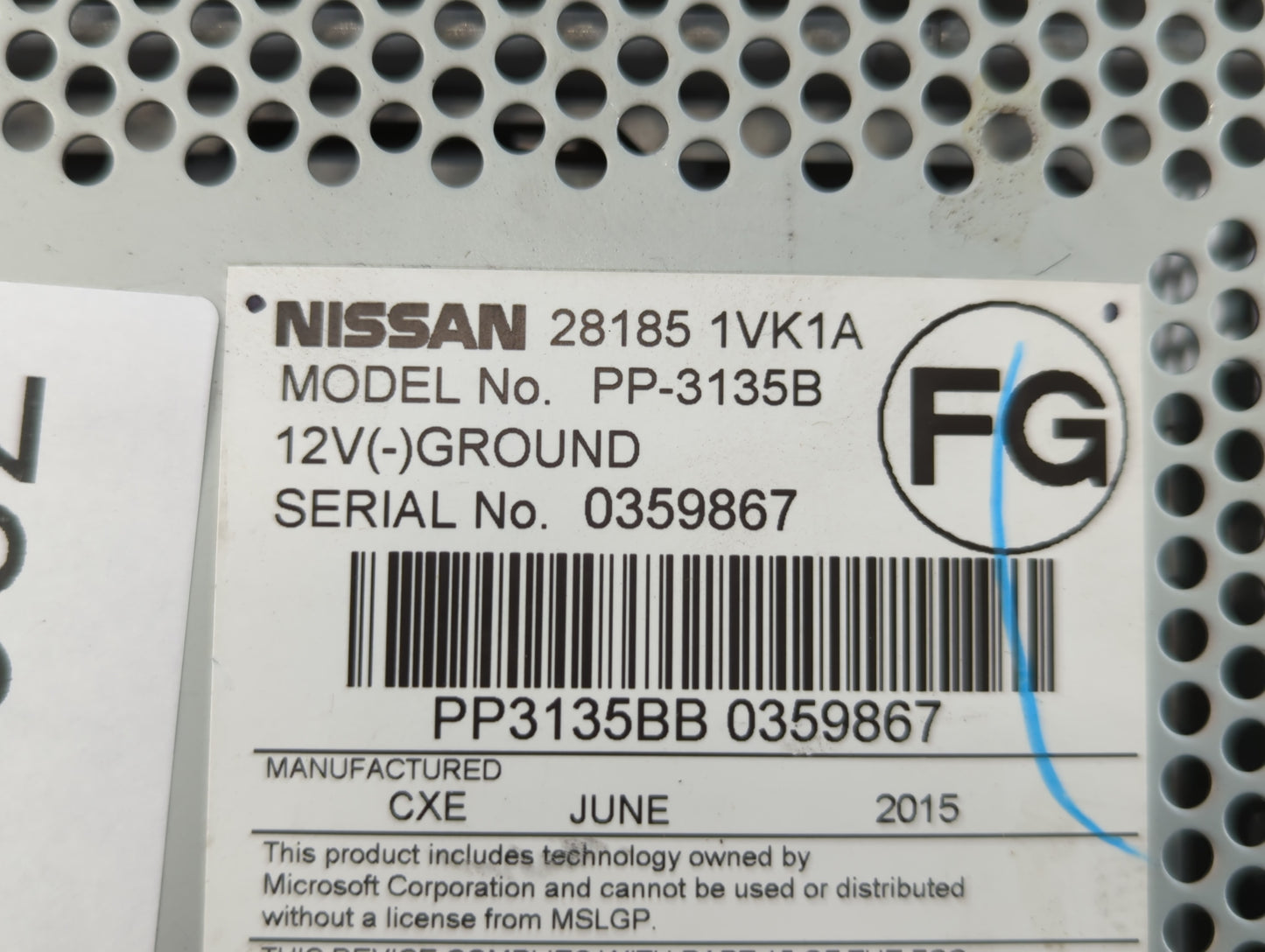 2015 Nissan Rogue Select Radio AM FM Cd Player Receiver Replacement P/N:28185 1VK1A Fits Fits 2011 2012 2013 2014 OEM Used A