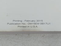 2015 Nissan Sentra Owners Manual Book Guide P/N:OM15EM 0B17U1 OEM Used Auto Parts - Oemusedautoparts1.com