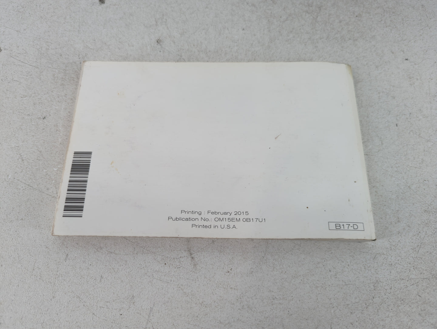 2015 Nissan Sentra Owners Manual Book Guide P/N:OM15EM 0B17U1 OEM Used Auto Parts - Oemusedautoparts1.com