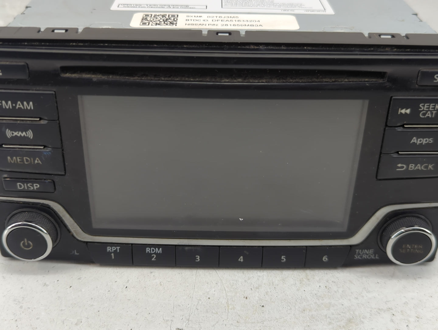 2015 Nissan Sentra Radio AM FM Cd Player Receiver Replacement P/N:28185 9MB0A Fits Fits 2016 OEM Used Auto Parts - Oemusedau