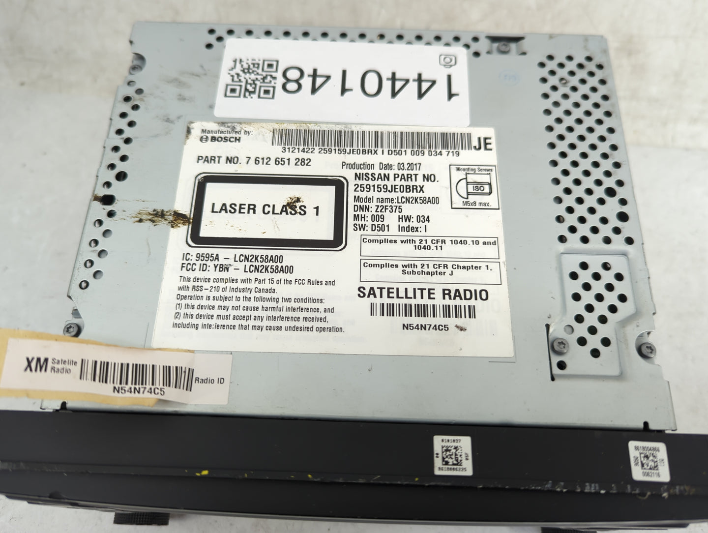 2015 Nissan Sentra Radio AM FM Cd Player Receiver Replacement P/N:259159JE0BRX 7 612 651 282 Fits Fits 2016 2017 2018 2019 O