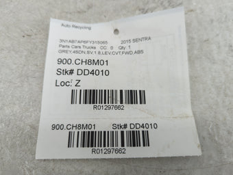 compare product 2015 Nissan Sentra Headrest Head Rest Rear Seat Fits OEM Used Auto Parts
