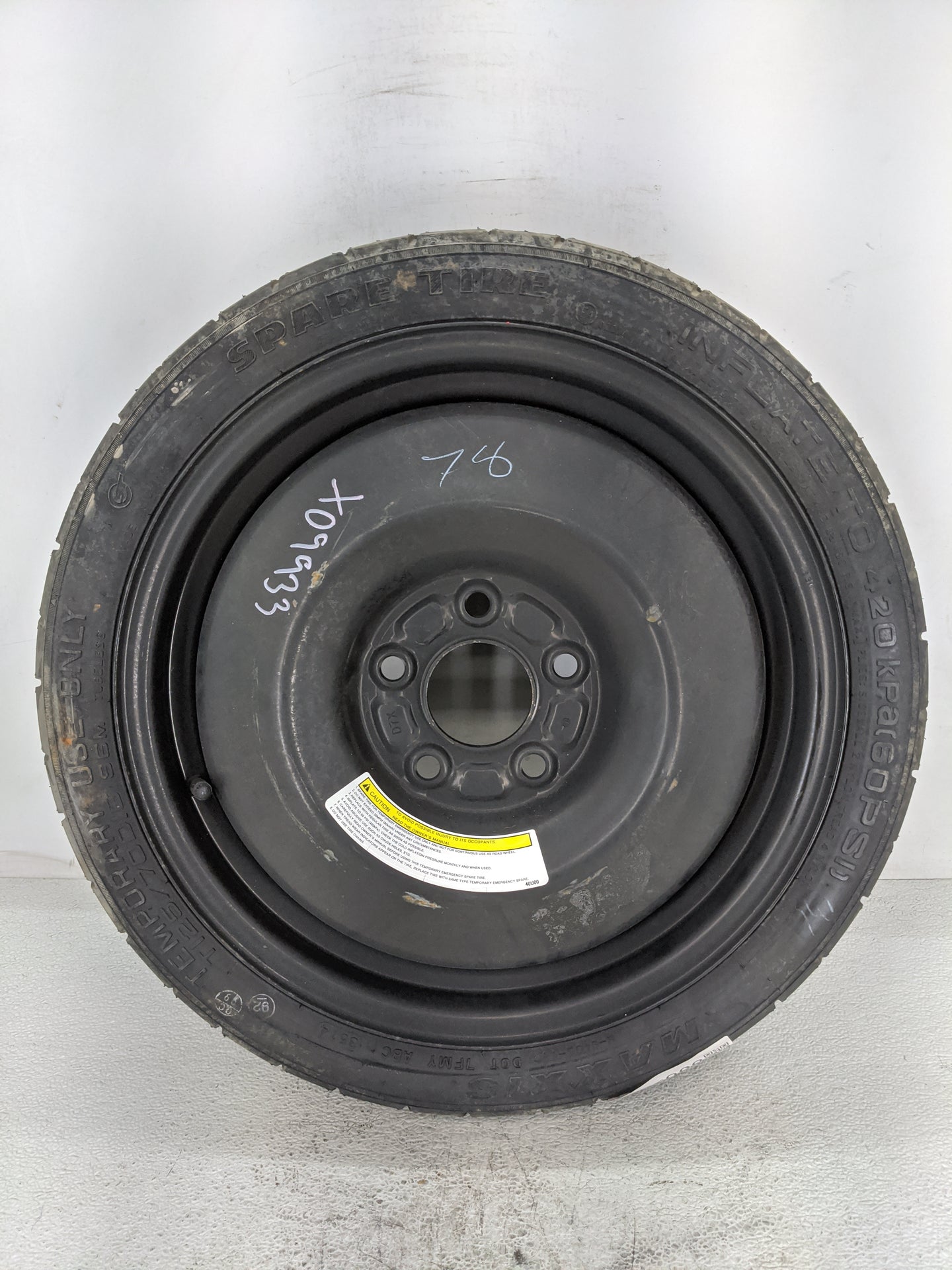 2013-2015 Nissan Sentra Spare Donut Tire Wheel Rim Oem 1455308 - Oemusedautoparts1.com