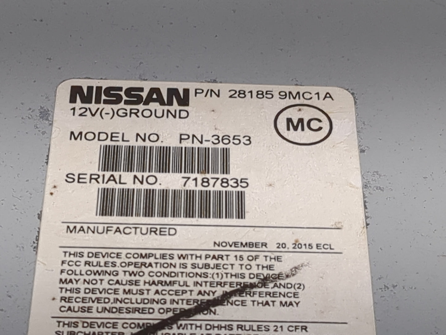 2015-2017 Nissan Sentra Radio AM FM Cd Player Receiver Replacement P/N:28185 9MC1A PN-3653 Fits Fits 2015 2016 2017 2018 OEM