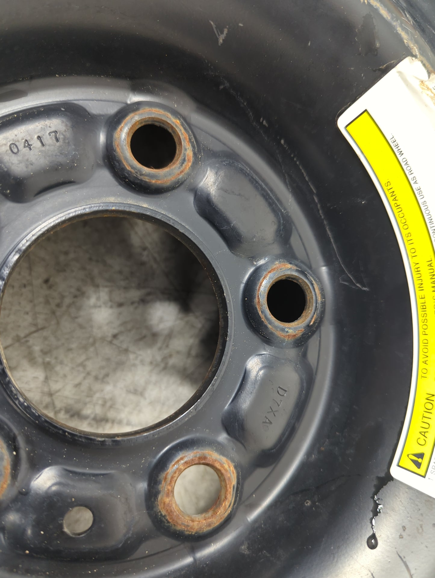 2013-2015 Nissan Sentra Spare Donut Tire Wheel Rim Oem 5038438 - Oemusedautoparts1.com