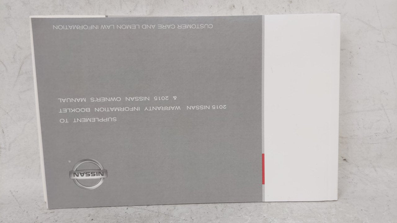 2015 Nissan Sentra Owners Manual Book Guide OEM Used Auto Parts - Oemusedautoparts1.com