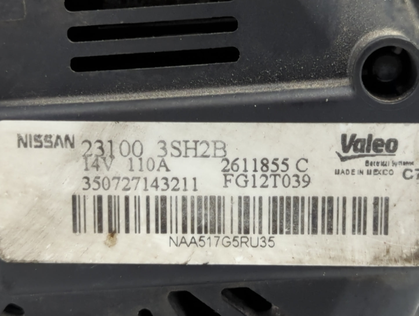 2013-2019 Nissan Sentra Alternator Replacement Generator Charging Assembly Engine OEM P/N:23100 9AE0A Fits OEM Used Auto Par