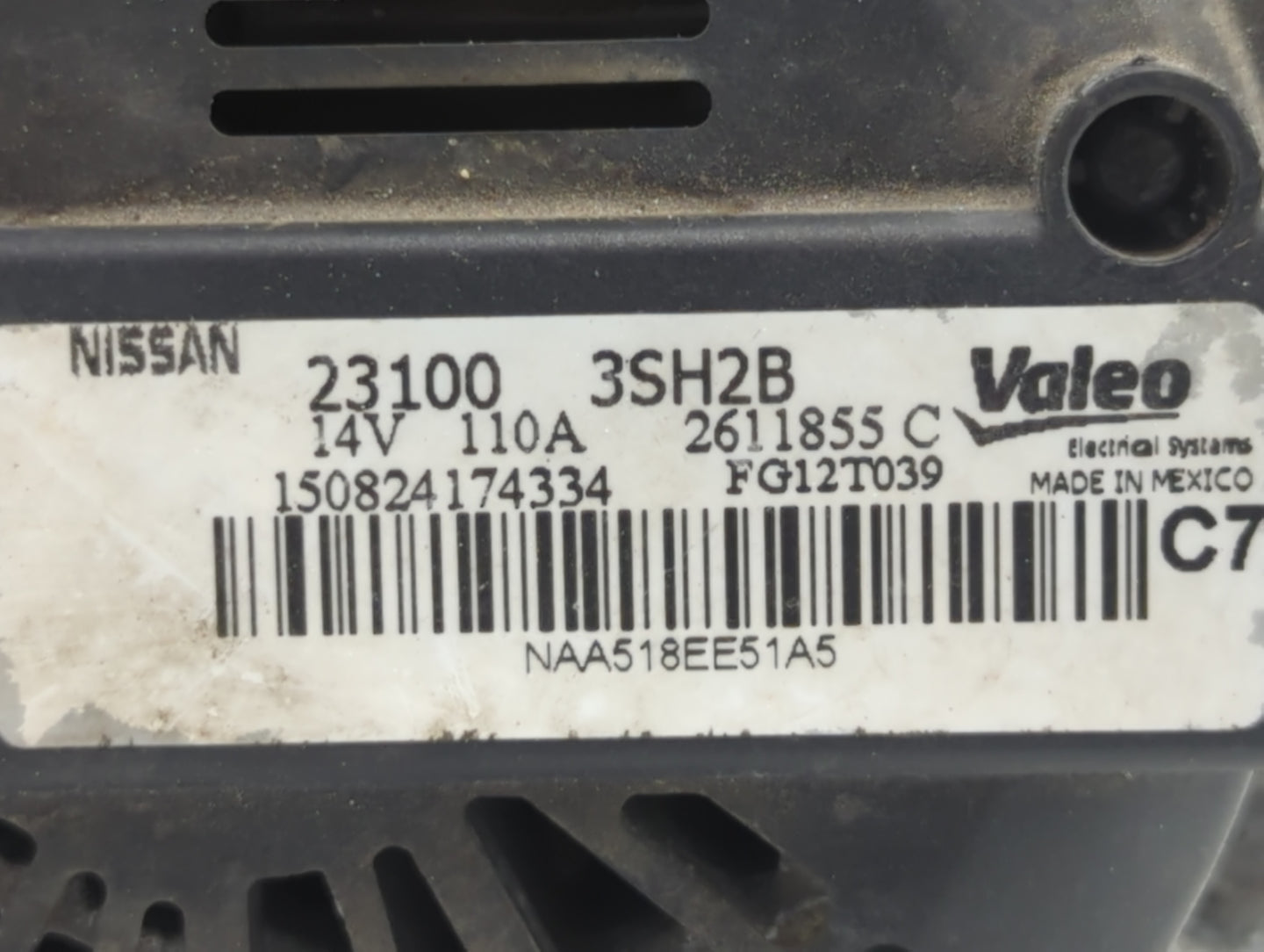 2013-2019 Nissan Sentra Alternator Replacement Generator Charging Assembly Engine OEM P/N:2611855 E 23100 3SH2B Fits OEM Use