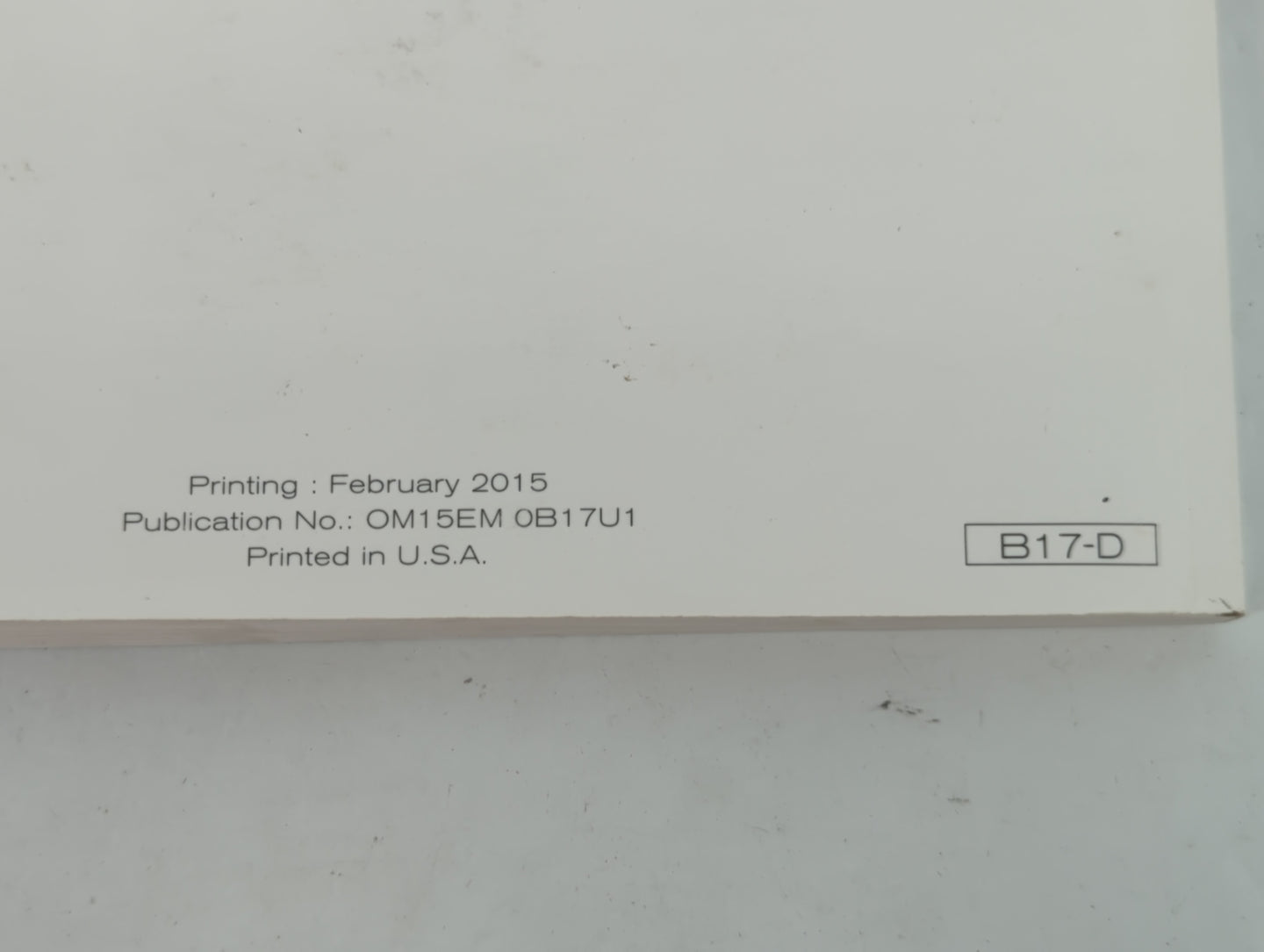 2015 Nissan Sentra Owners Manual Book Guide P/N:OM15EM 0B17U1 OEM Used Auto Parts - Oemusedautoparts1.com